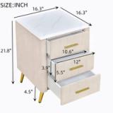 Ameswood Upholstered Wooden Nightstand with 3 Drawers 7