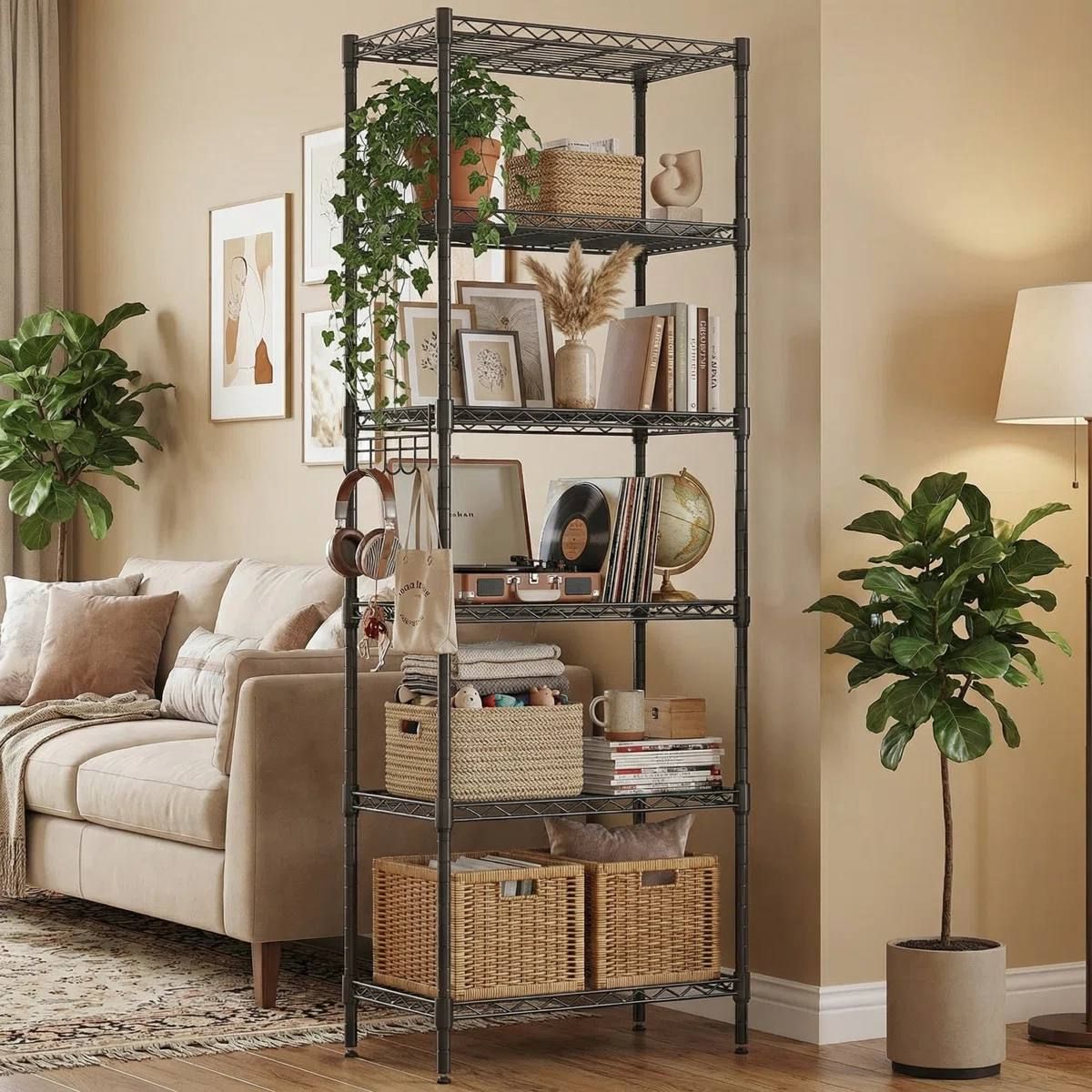 Augustine 6-Shelf Adjustable Storage Shelving Unit | Black | New in Box 1