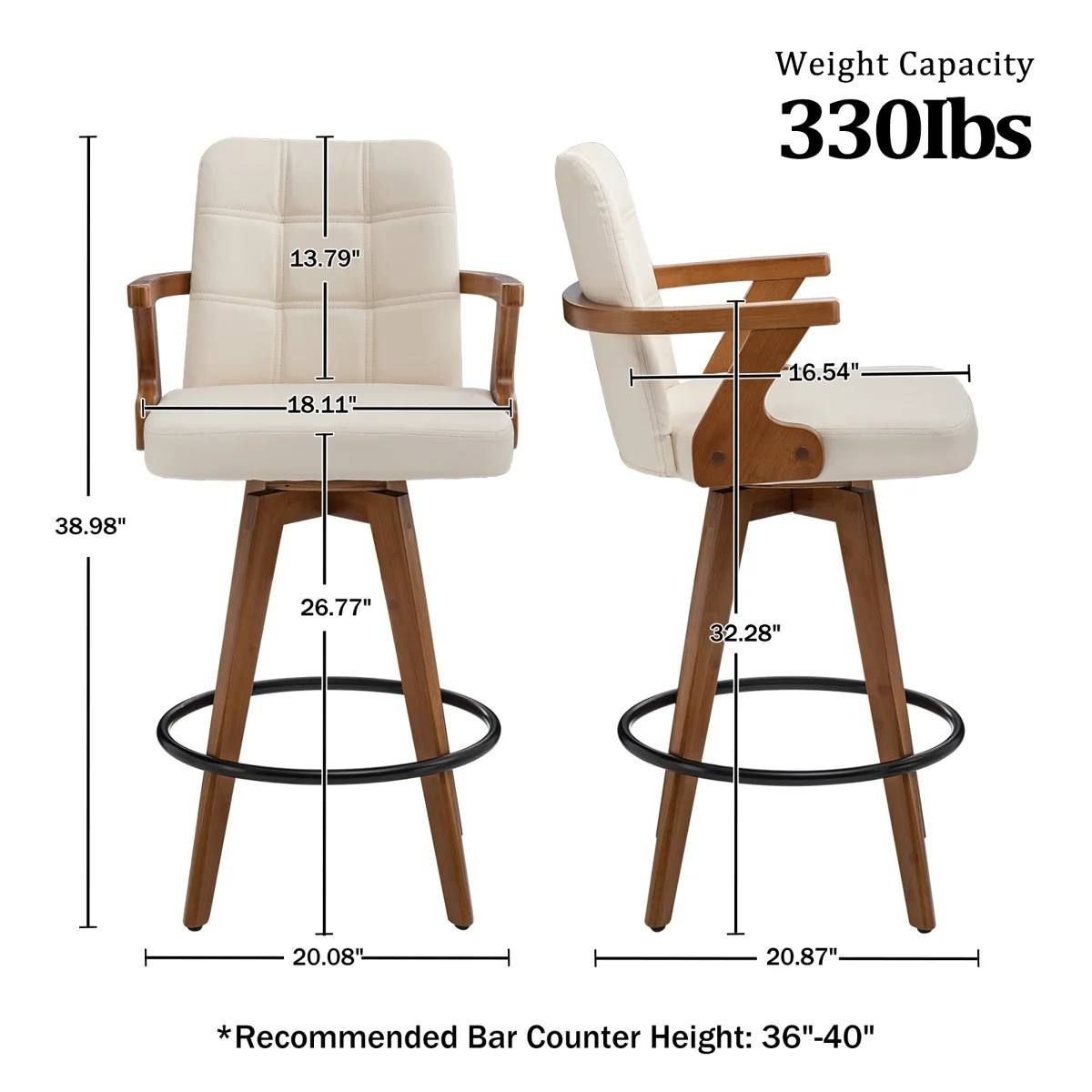 Lorant Swivel Counter Stools – Set of 2 | Beige | Brand New in Box 5
