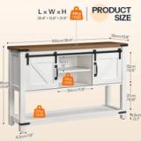  Ordonez 31.9” Console Table with Shelves – Oak & Antique White  7