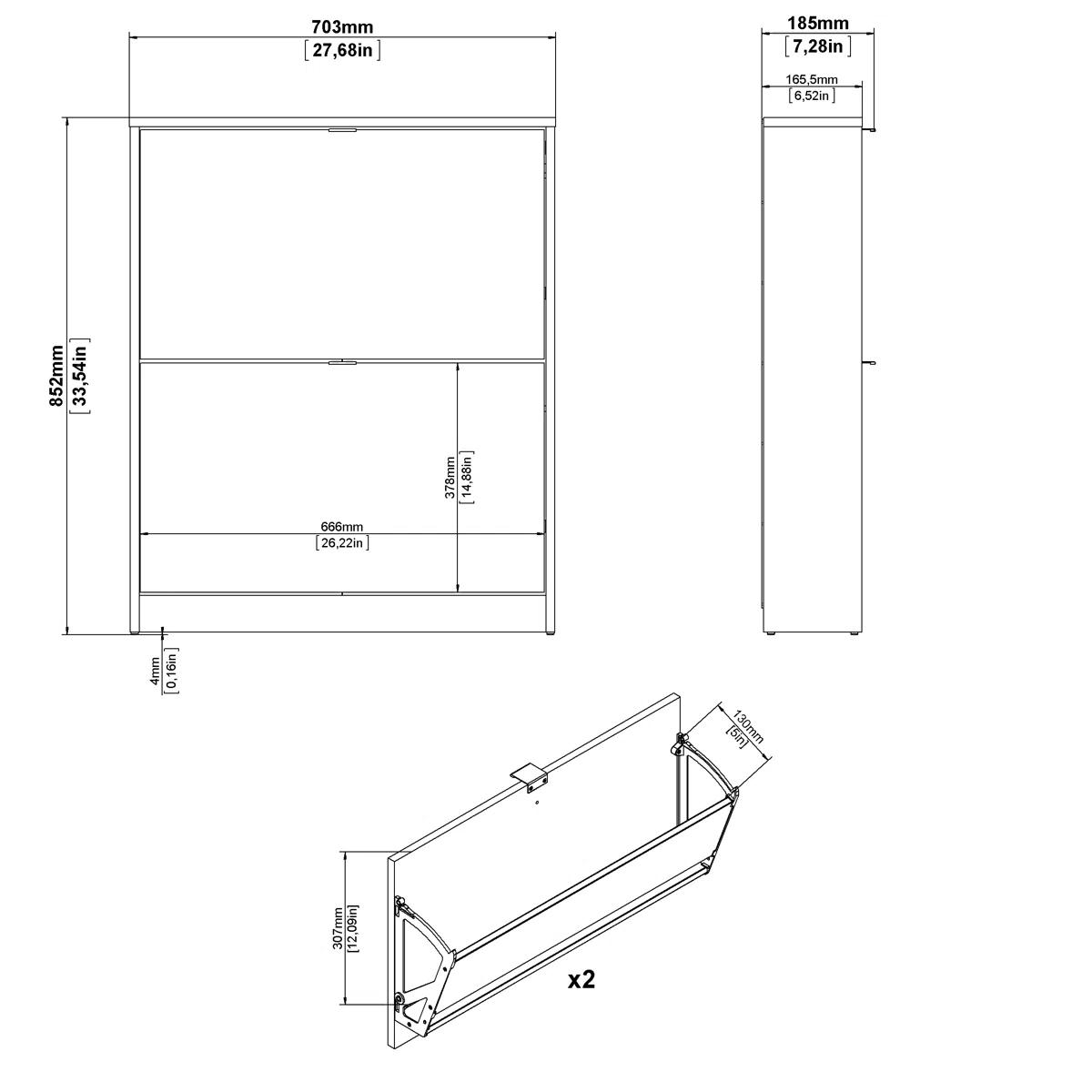 Aula 6-Pair Shoe Storage Cabinet – White 7