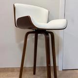 Porthos Home Oma Bar Stool – PU Leather, Walnut Wood Legs 6