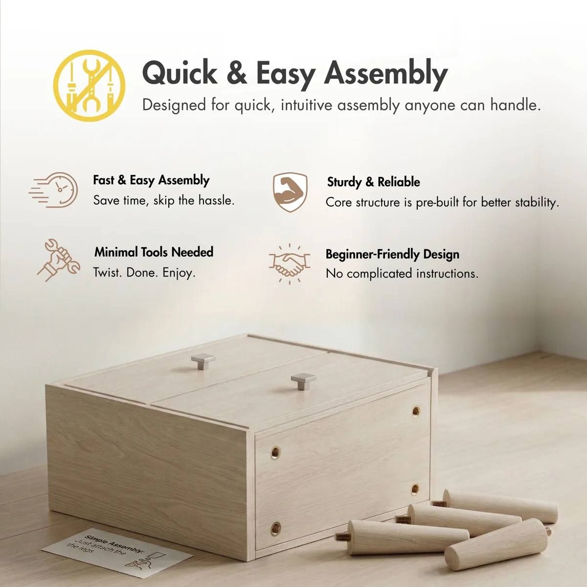 Nevio 2-Drawer Nightstand – Walnut | NEW 3