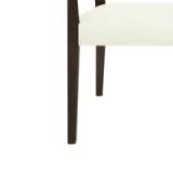 Jad Wooden Dining Chairs Set of 2 – PE Rattan Back, Beige Upholstery, Dark Brown Legs | Brand New in Box 3