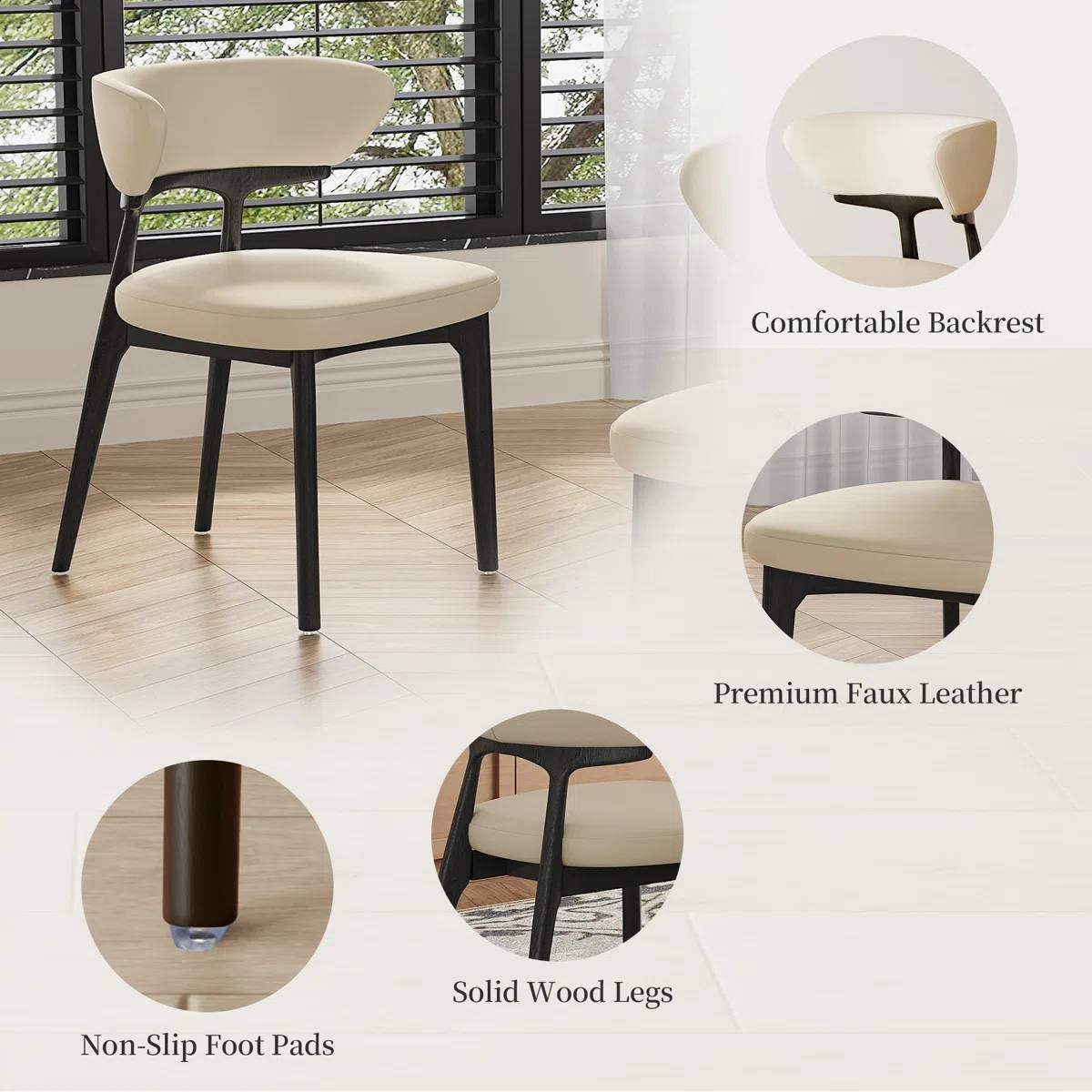 Modern Fully Assembled Dining Chairs Set of 2 5