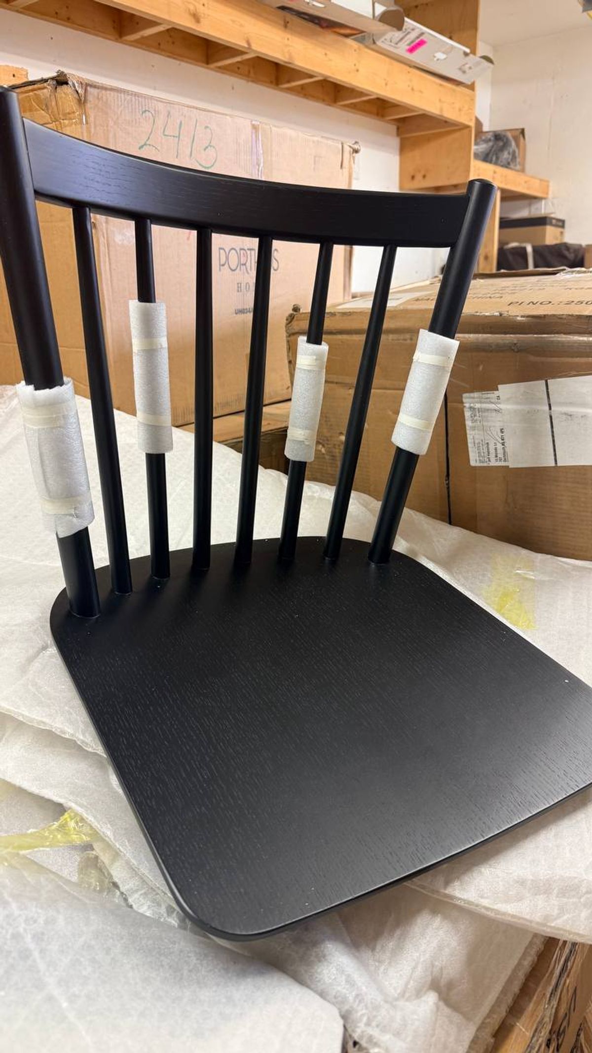 Solid Wood Windsor Dining Chairs – Set of 4 – Black 9