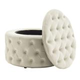 Porthos Home Fiene Round Storage Ottoman – Cream 2