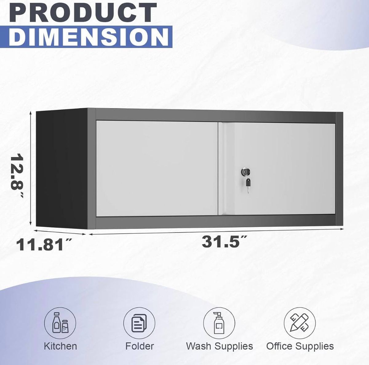 Metal Wall-Mounted Garage Storage Cabinet – Gray 3