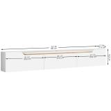 Wall-Mounted TV Stand 80” — White/Natural Wood | Eva | New 2
