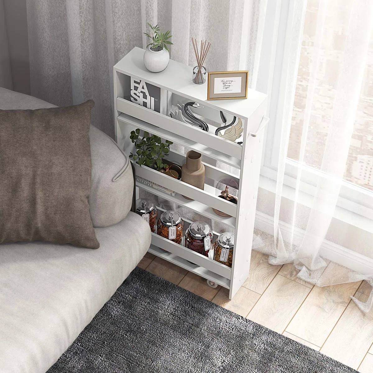 4-Tier Slim Rolling Storage Cart — White | NEW IN BOX 2