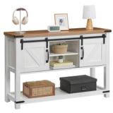  Ordonez 31.9” Console Table with Shelves – Oak & Antique White  4