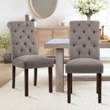 Artemisia Tufted Upholstered Dining Chairs (Set of 2) – Taupe 1
