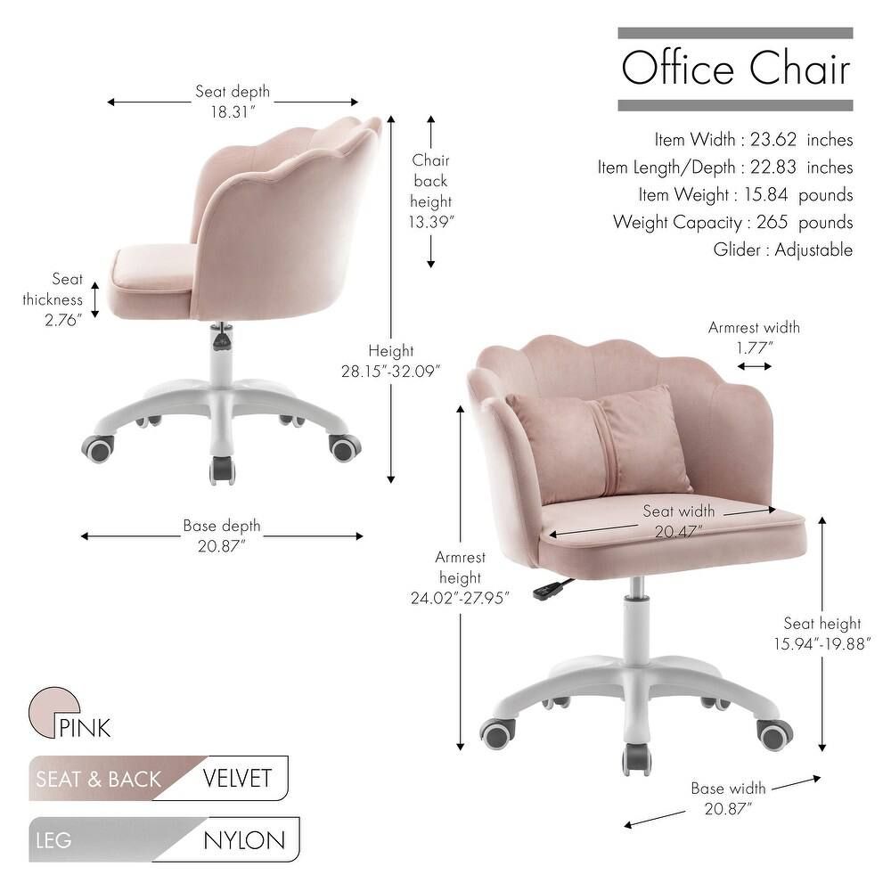 Porthos Home Taio Scalloped Velvet Office Chair – Brand New in Box 2