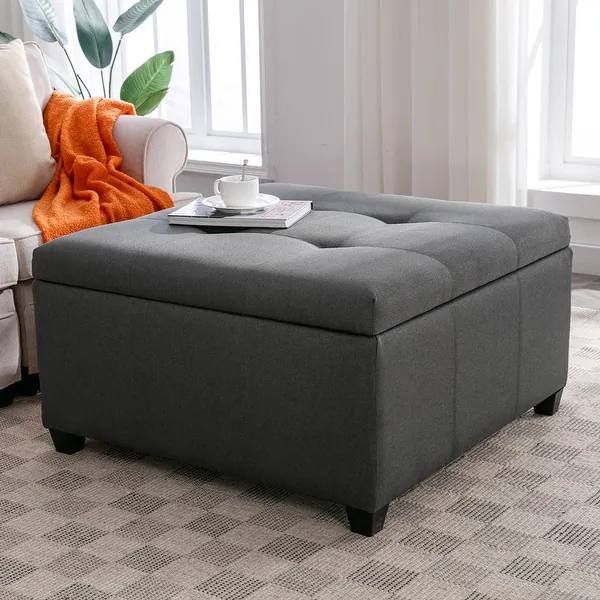 Porthos Home Jana Tufted Storage Ottoman 1