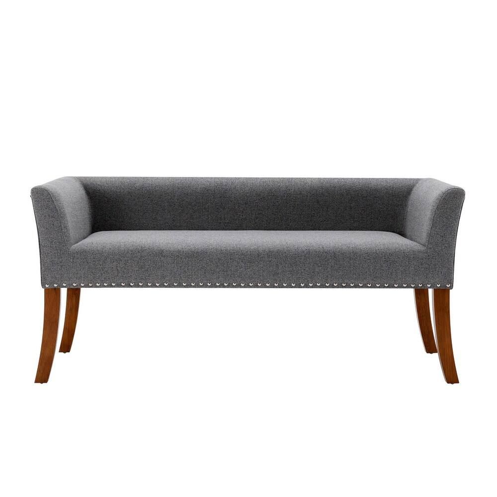Porthos Home Nevis Upholstered Bench | Grey | QY063A GRY | Brand New 2