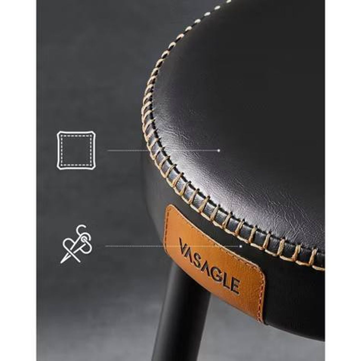 VASAGLE EKHO Dining Chairs / Stools Set of 2 – Black(New in Box) 5