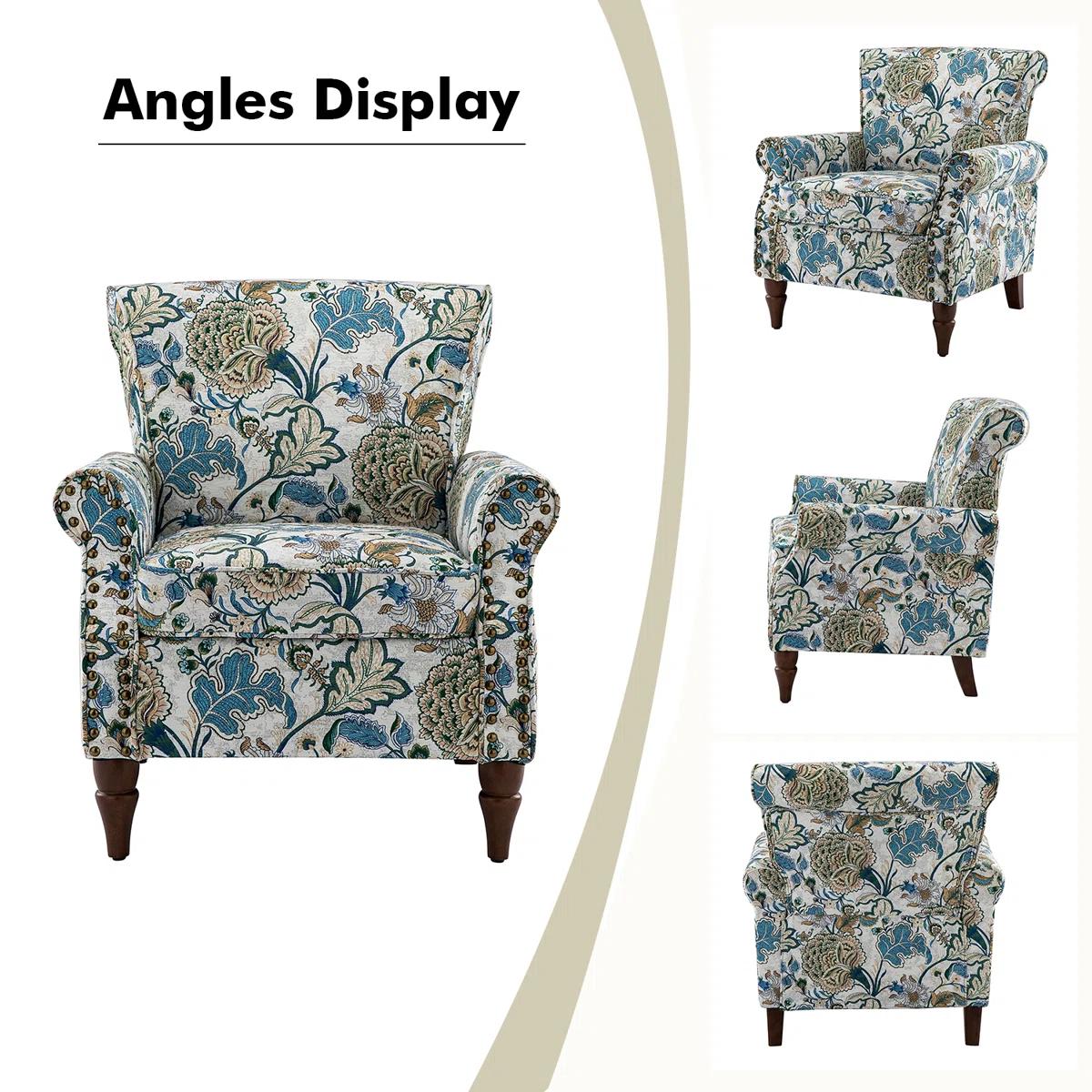 Armchair with Nailhead Trim – Green 8