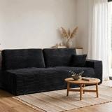 Black Corduroy Cloud Loveseat – 2-Seat Sofa – Brand New 1