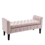 Porthos Home Brett Velvet Storage Bench | Pink | Brand New  3