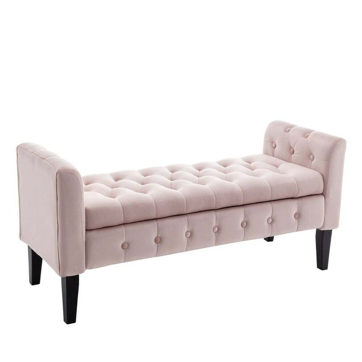 Porthos Home Brett storage bench with rubberwood legs