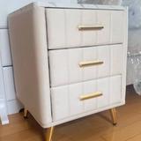 Ameswood Upholstered Wooden Nightstand with 3 Drawers 6