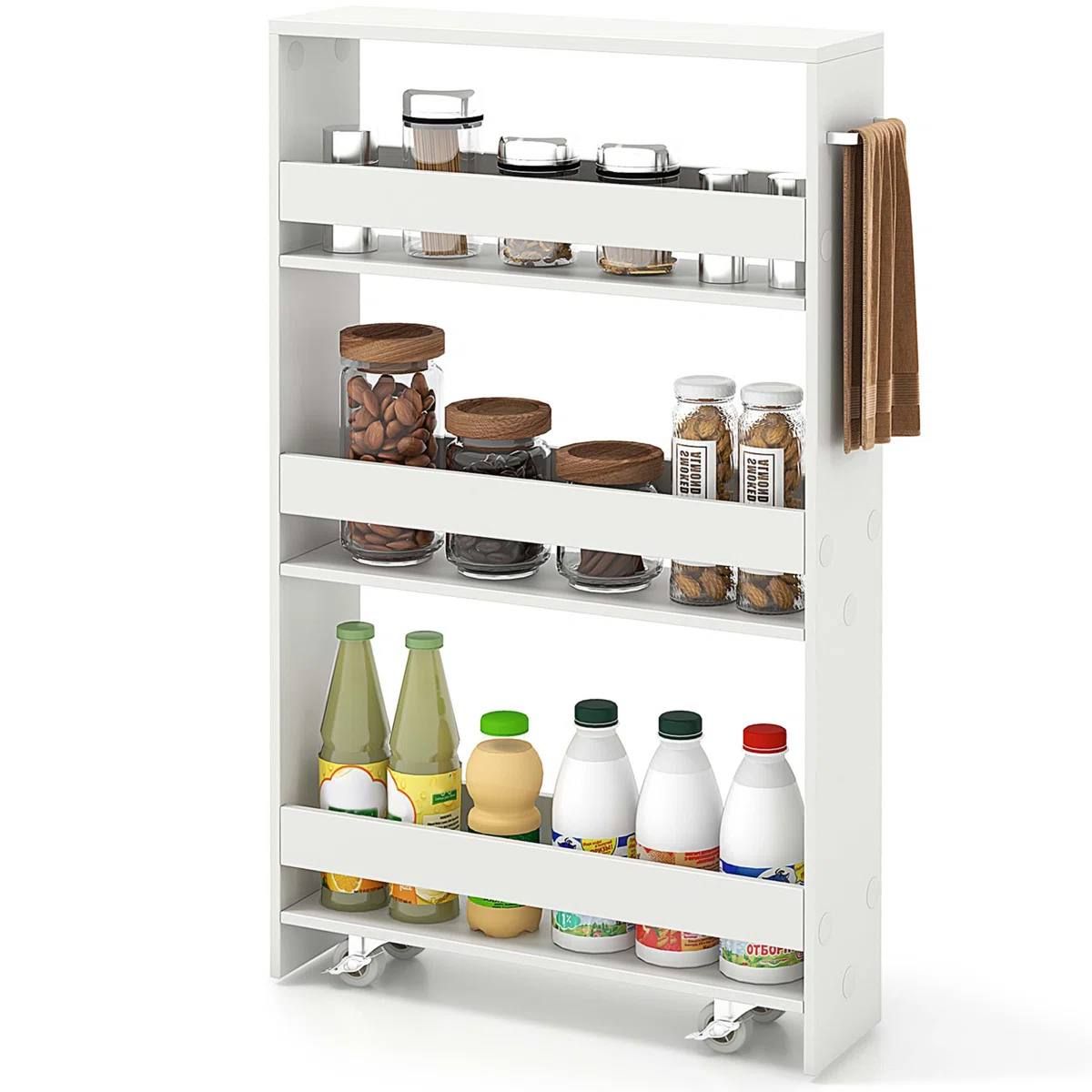 4-Tier Slim Rolling Storage Cart — White | NEW IN BOX 3