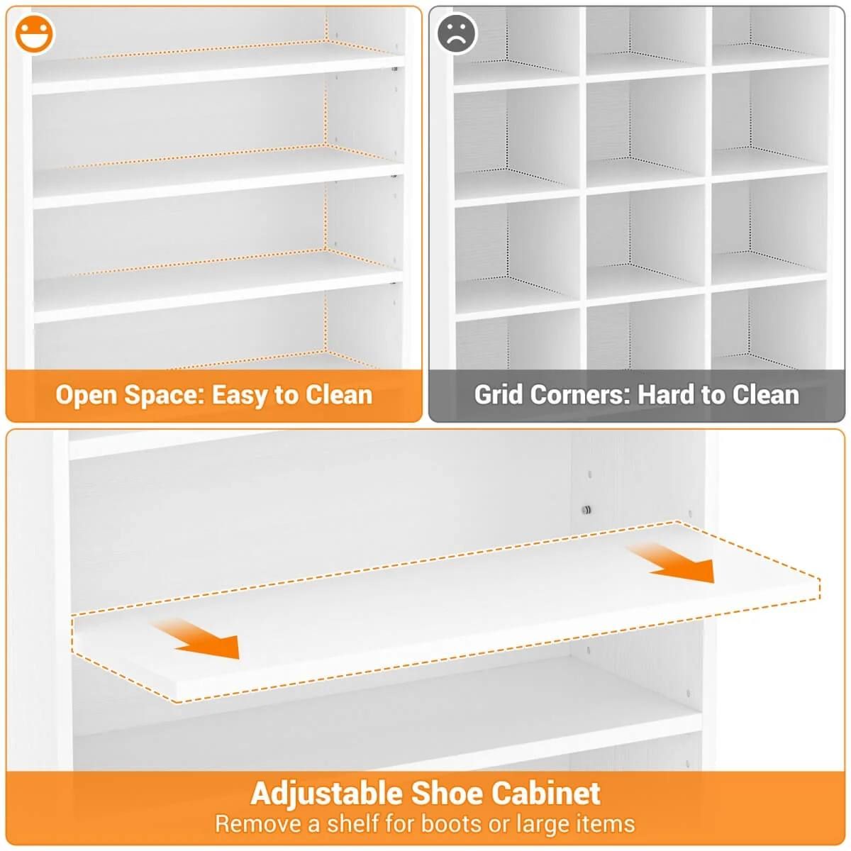 9-Tier Shoe Storage Cabinet – White 5