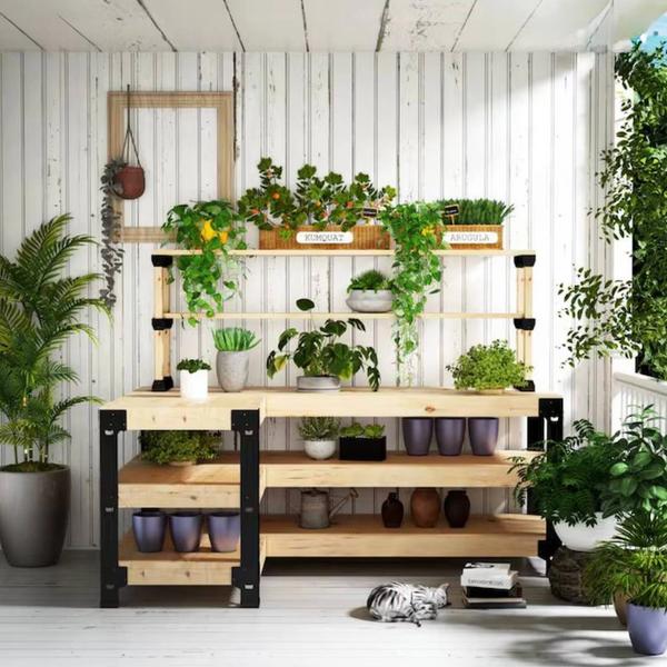  Fleximounts Custom L-Shaped Workbench & Shelving Frame – Model WB107B-L (NEW)