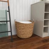 Milnor Seagrass Handmade Woven Storage Basket – Brown/Silver | Brand New 5