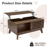 Lift Top Coffee Table with Storage – Walnut 3