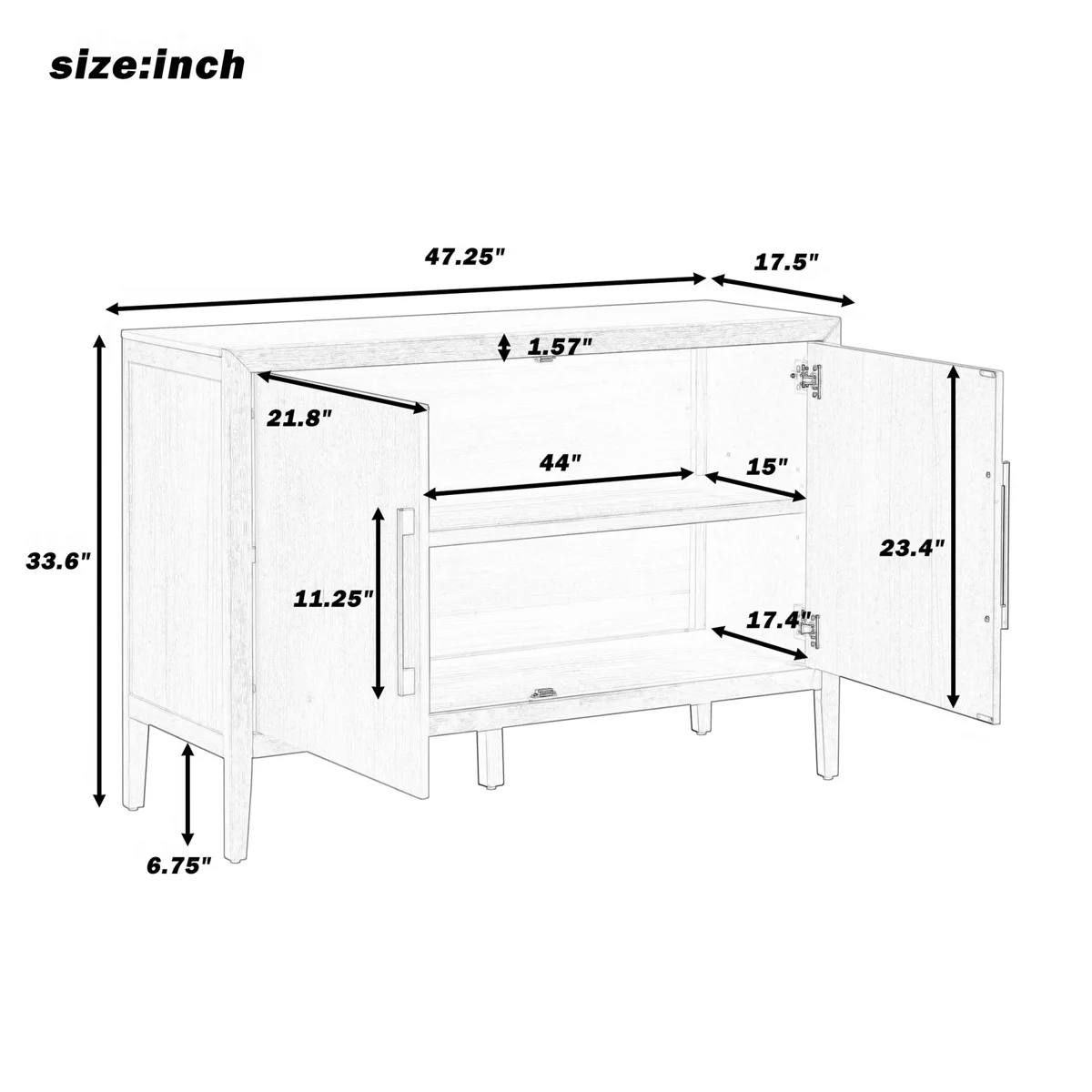 47.25” Farmhouse Sideboard Brand New 6