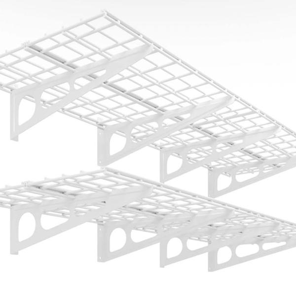 FLEXIMOUNTS WR26 2’x6’ Wall Shelf 2-Pack – WHITE & BLACK | NEW IN BOX | Heavy Duty Garage Storage