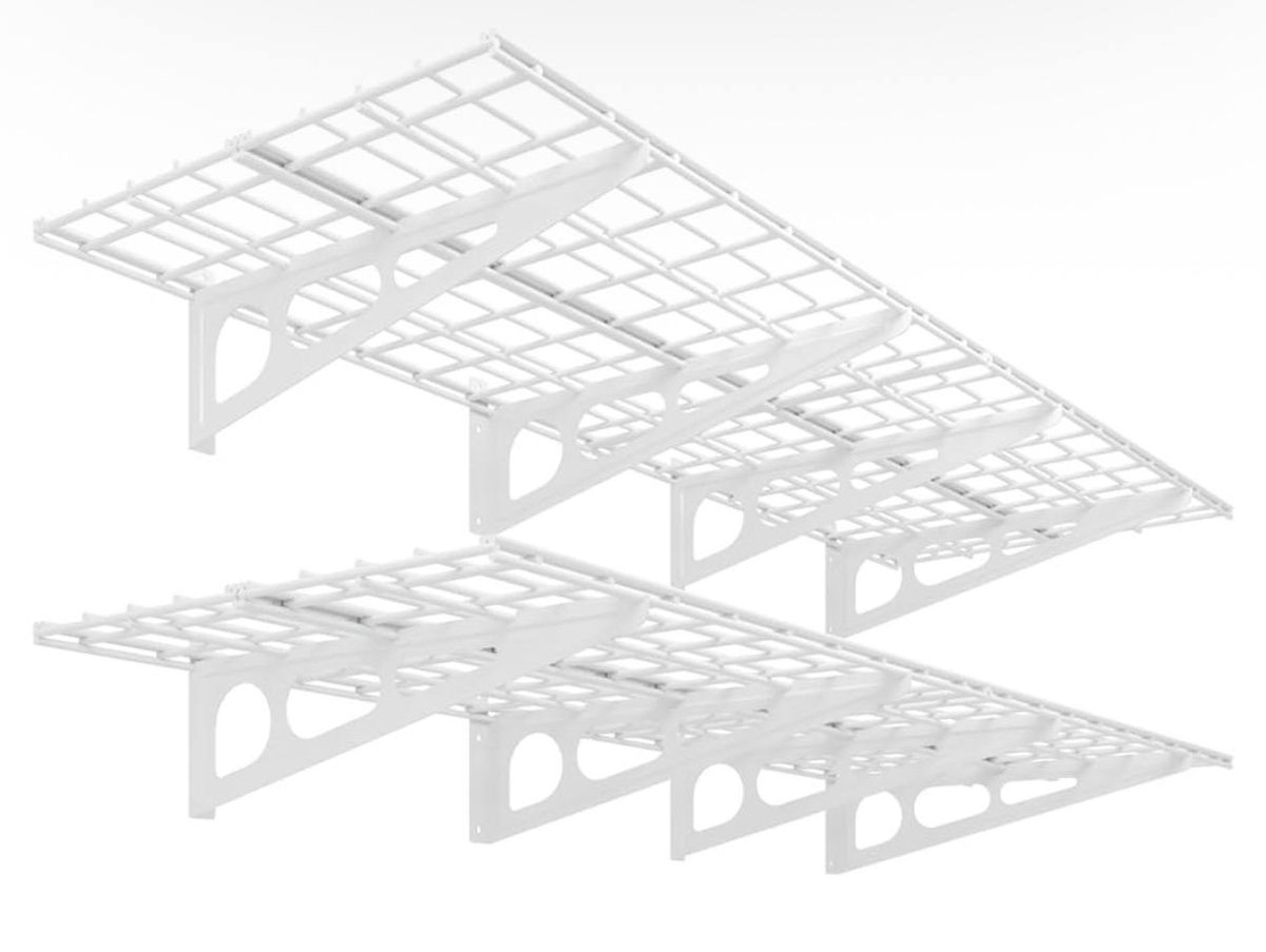 FLEXIMOUNTS WR26 2’x6’ Wall Shelf 2-Pack – WHITE & BLACK | NEW IN BOX | Heavy Duty Garage Storage 2