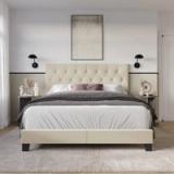 Ambrey Upholstered Queen Bed – Beige | Brand New in Box 1