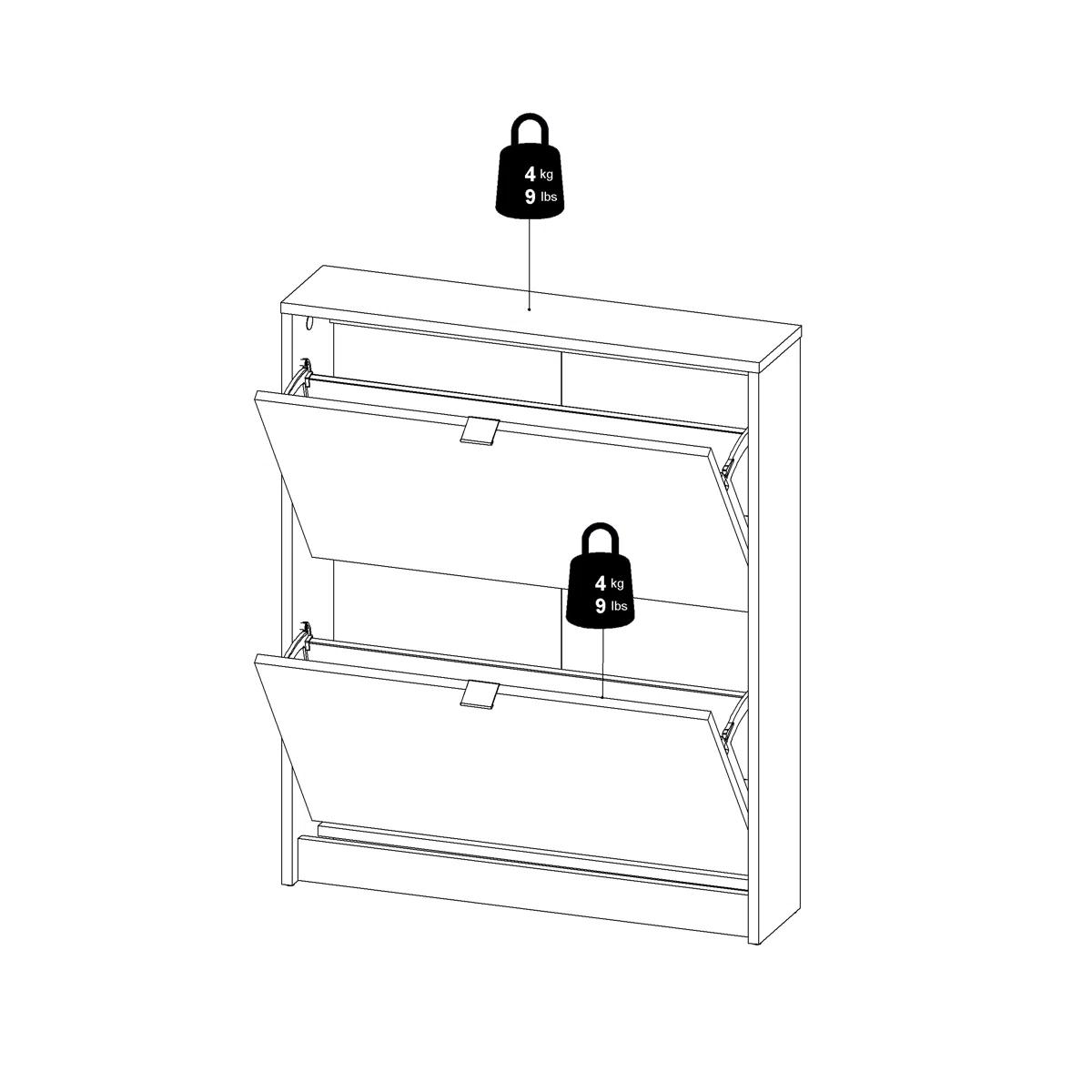 Aula 6-Pair Shoe Storage Cabinet – White 6
