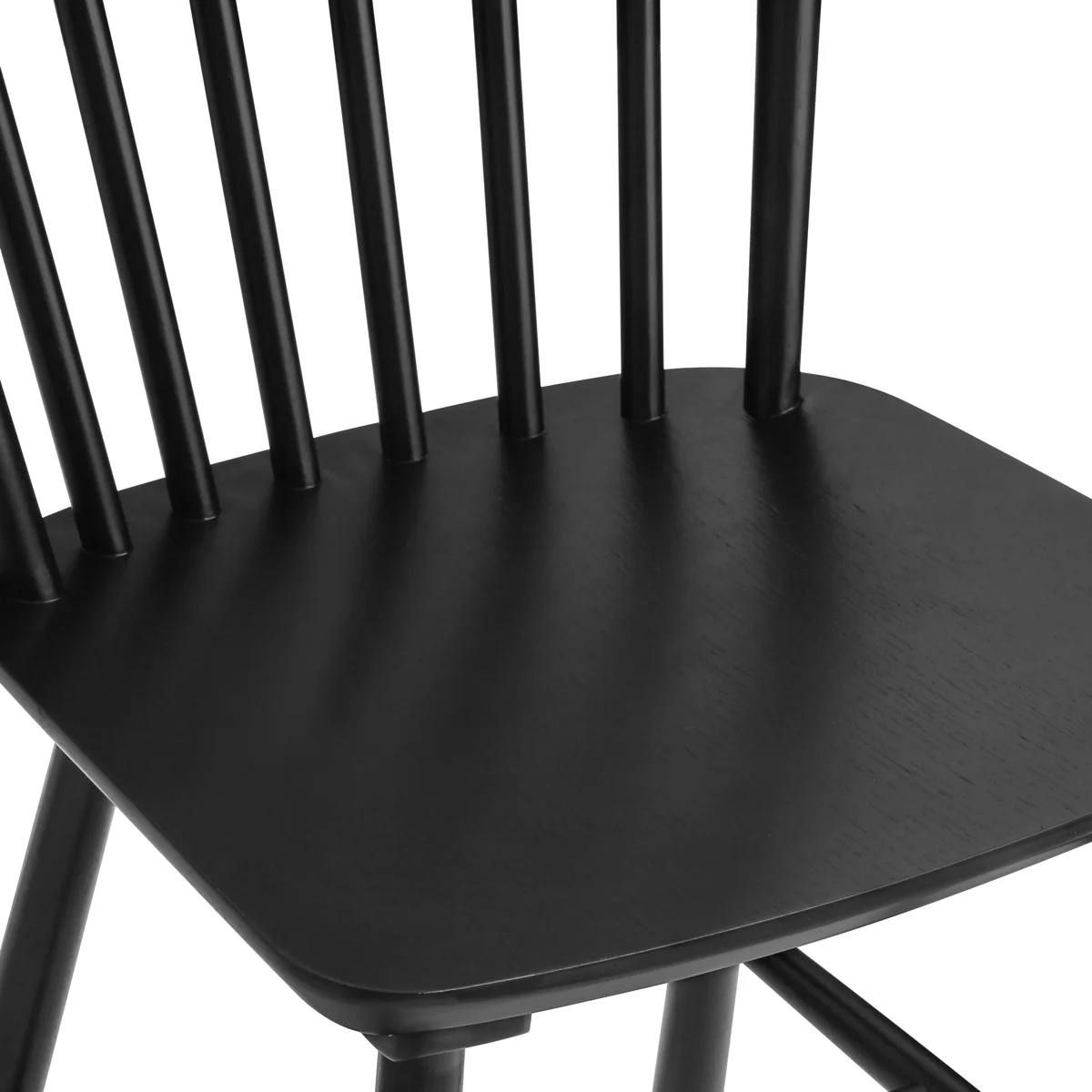 Solid Wood Windsor Dining Chairs – Set of 4 – Black 4