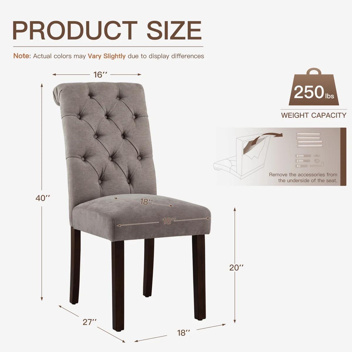 Artemisia Tufted Upholstered Dining Chairs (Set of 2) – Taupe 2