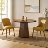 Kanalu Modern Upholstered Dining Chairs with Solid Wood Legs – Set of 2 4