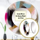 Shape Abstract Artwork III – 36” Round Mirror 2