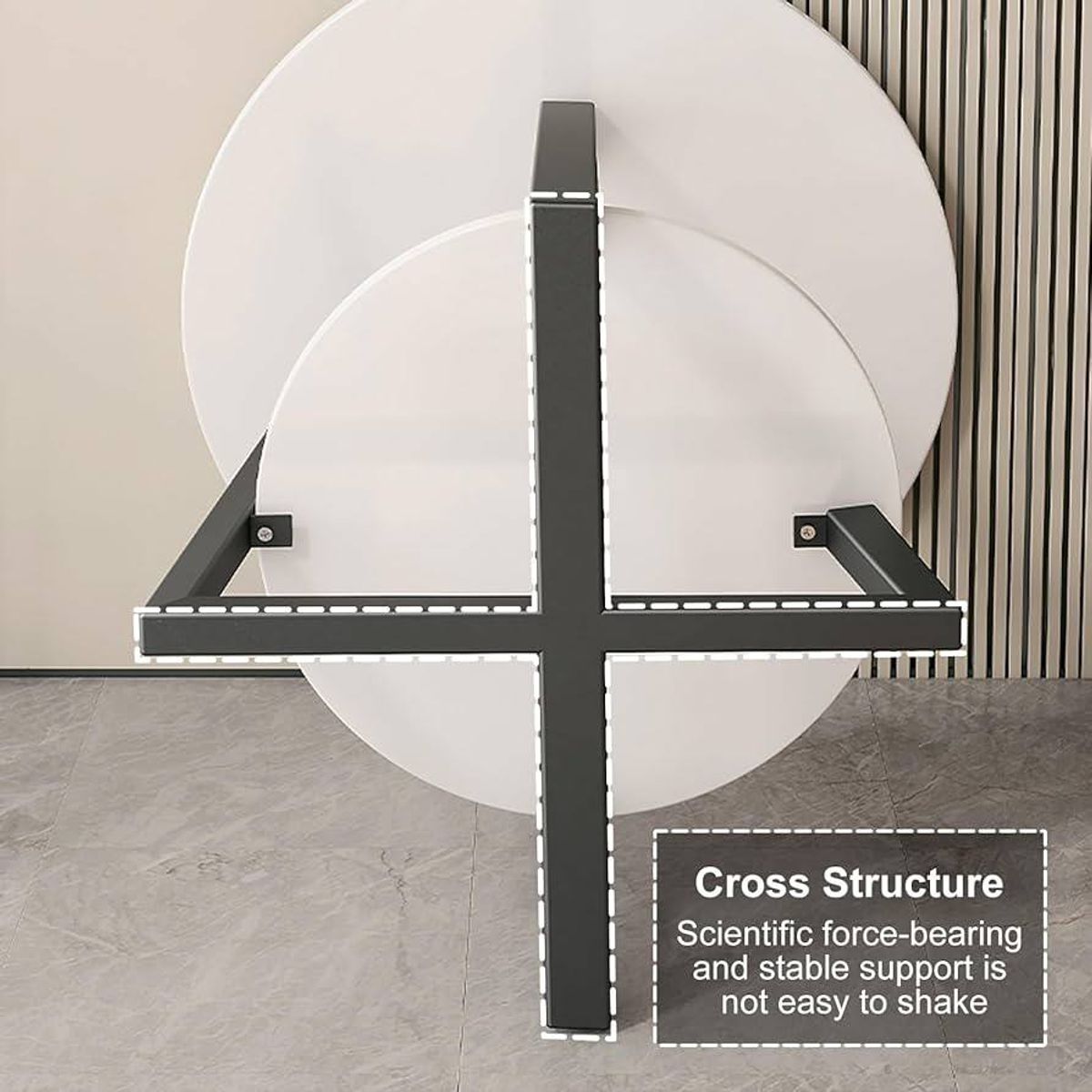 Modern Round Side Table – Marble Finish | 2-Tier Storage | Brand New in Box 4