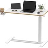 SANODESK Mobile Standing Desk – 31.5” x 17.7” | Pneumatic Height | White + Maple | New in Box 4