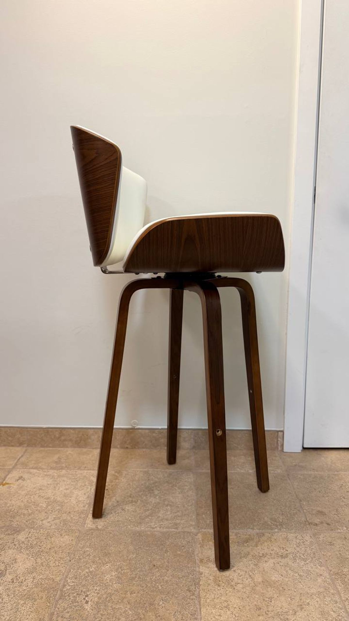 Porthos Home Oma Bar Stool – PU Leather, Walnut Wood Legs 8