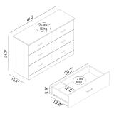 Allyannah 47” 6-Drawer Double Dresser – Amber Walnut | Brand New in Box 3