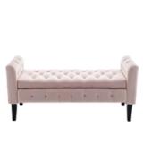 Porthos Home Brett Velvet Storage Bench | Pink | Brand New  4