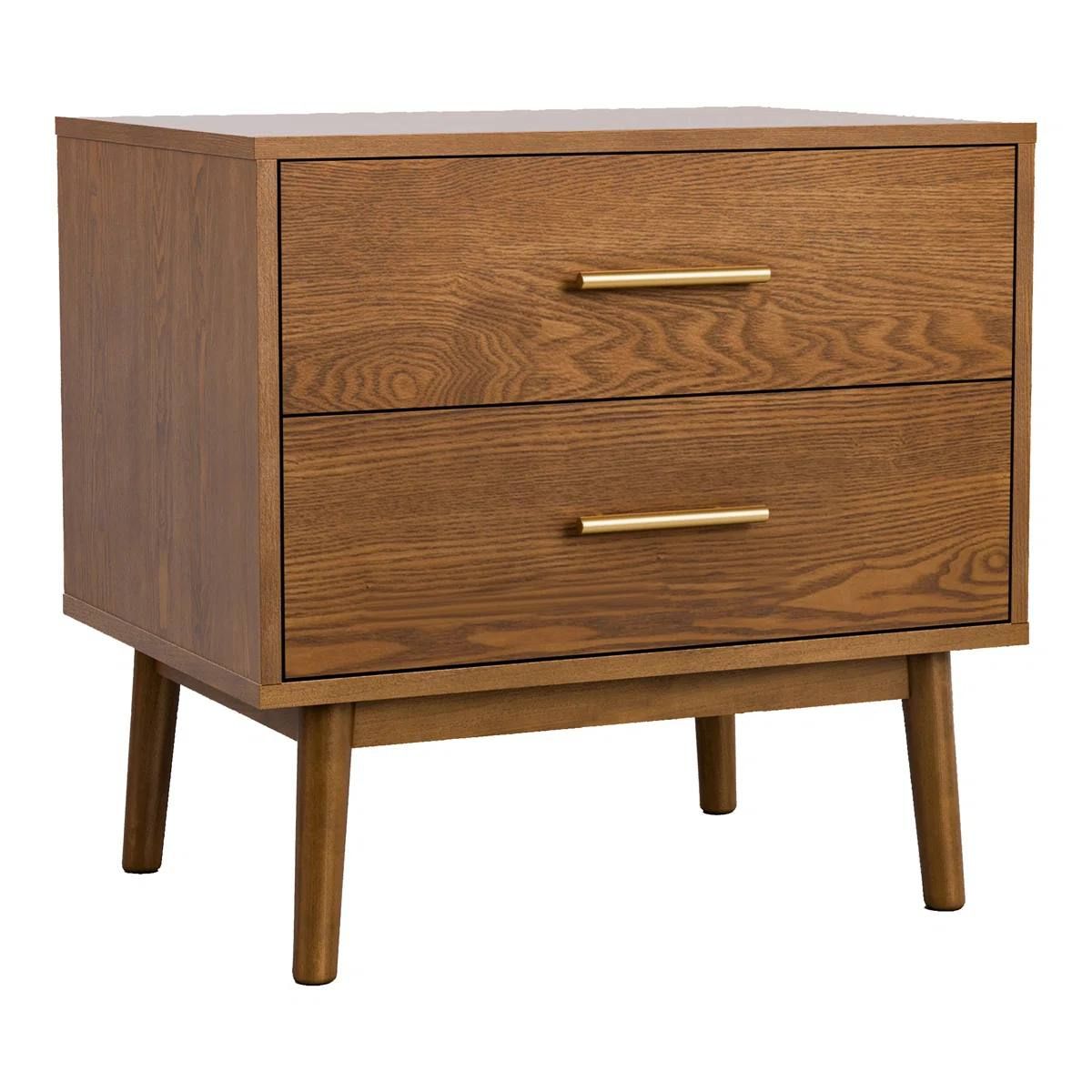 Nevio 2-Drawer Nightstand – Walnut | NEW 5