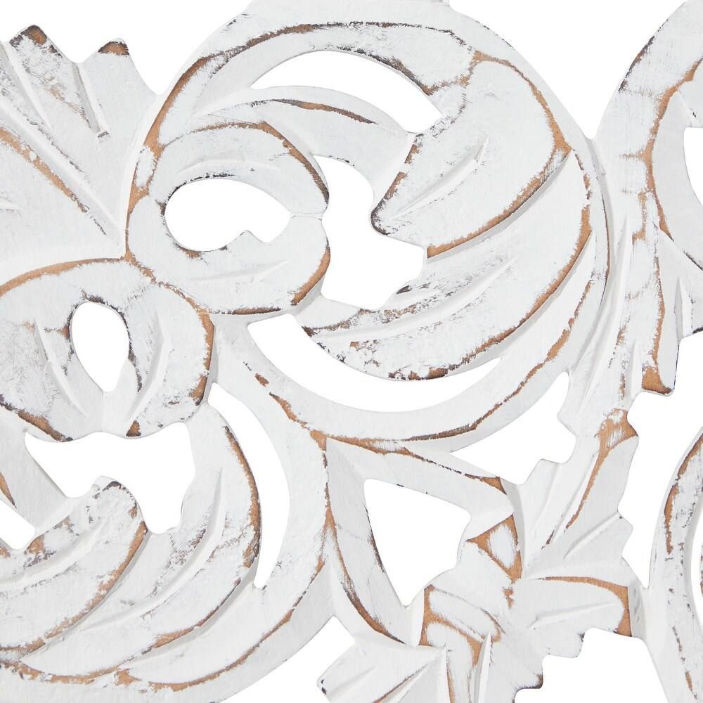 Wooden Handmade Intricately Carved Floral Wall Decor – Set of 3 | Brand New 5
