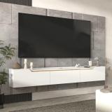 Wall-Mounted TV Stand 80” — White/Natural Wood | Eva | New 3