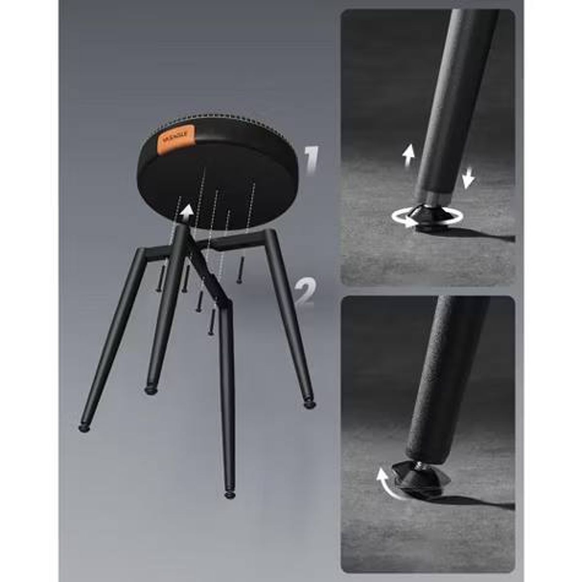 VASAGLE EKHO Dining Chairs / Stools Set of 2 – Black(New in Box) 4