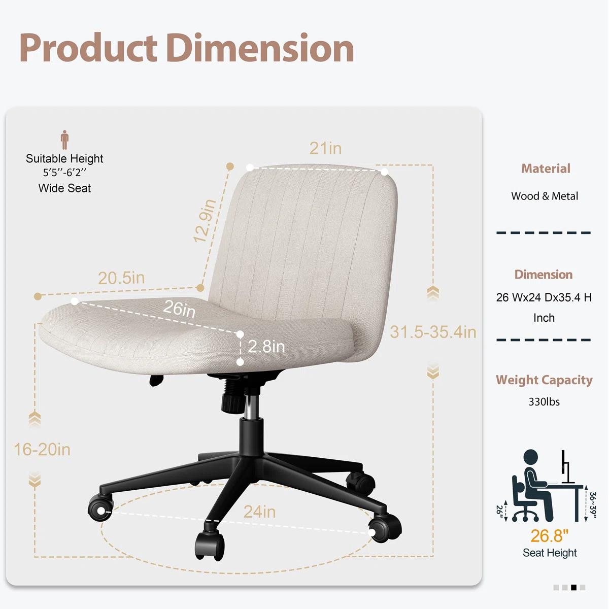 Criss-Cross Office Desk Chair with Wheels 3