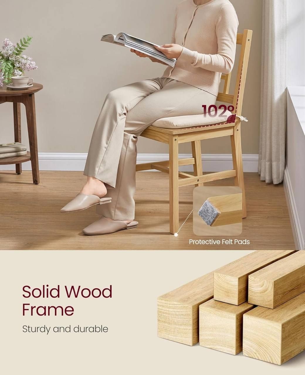 Wooden Dining Chairs – Set of 2 — Brand New, Never Assembled 4
